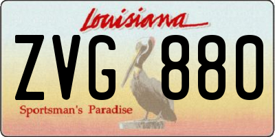 LA license plate ZVG880