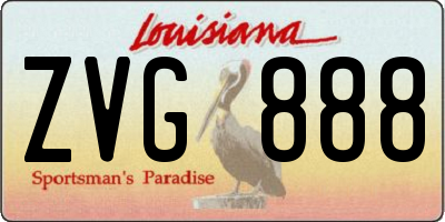 LA license plate ZVG888