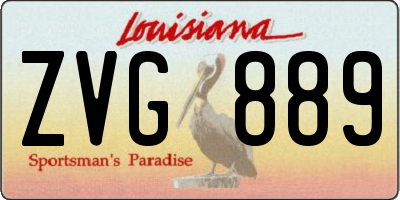 LA license plate ZVG889