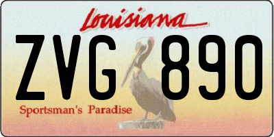 LA license plate ZVG890