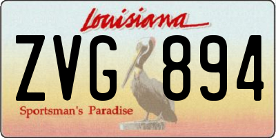 LA license plate ZVG894