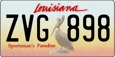 LA license plate ZVG898