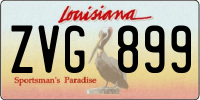 LA license plate ZVG899