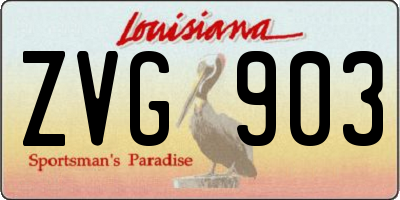 LA license plate ZVG903