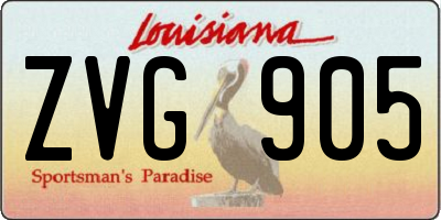 LA license plate ZVG905