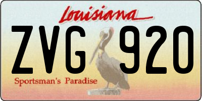 LA license plate ZVG920