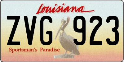 LA license plate ZVG923