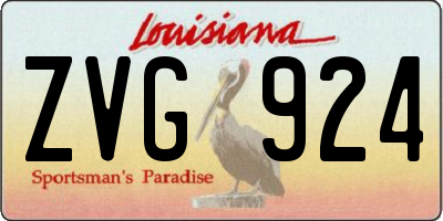 LA license plate ZVG924