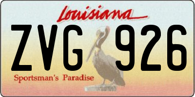 LA license plate ZVG926