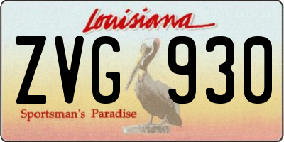 LA license plate ZVG930