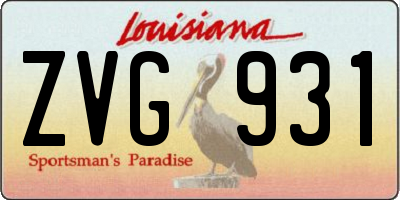 LA license plate ZVG931