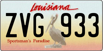 LA license plate ZVG933