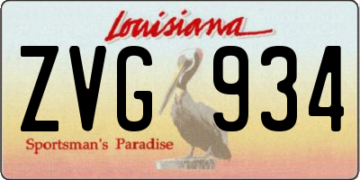 LA license plate ZVG934