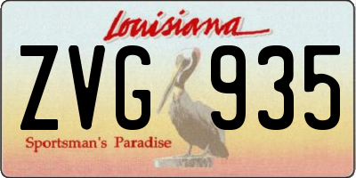 LA license plate ZVG935