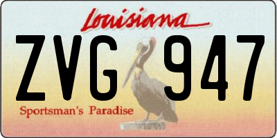 LA license plate ZVG947