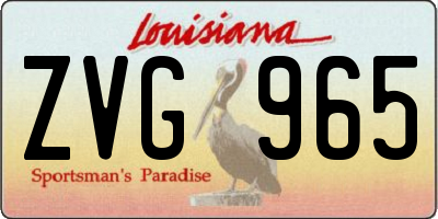 LA license plate ZVG965