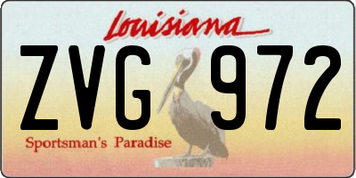 LA license plate ZVG972