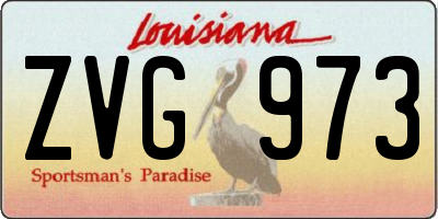 LA license plate ZVG973