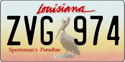 LA license plate ZVG974