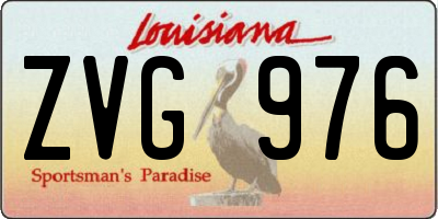 LA license plate ZVG976