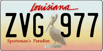 LA license plate ZVG977