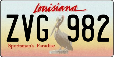 LA license plate ZVG982