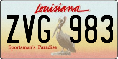 LA license plate ZVG983