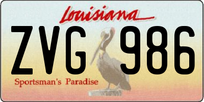 LA license plate ZVG986