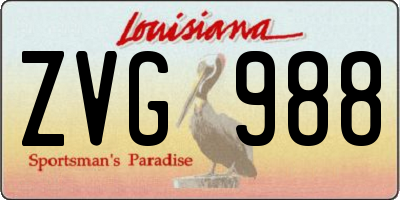 LA license plate ZVG988