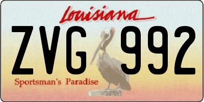 LA license plate ZVG992