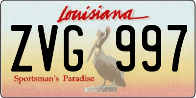 LA license plate ZVG997