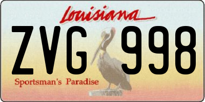 LA license plate ZVG998