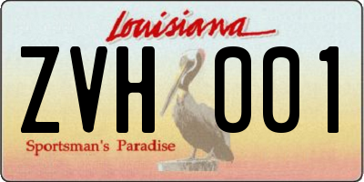 LA license plate ZVH001