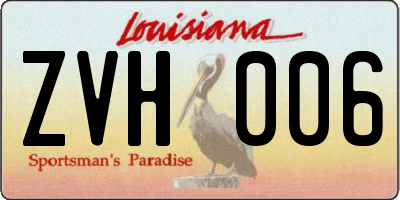 LA license plate ZVH006