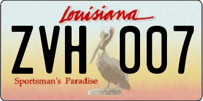 LA license plate ZVH007