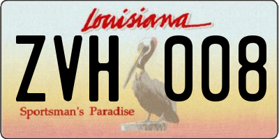 LA license plate ZVH008