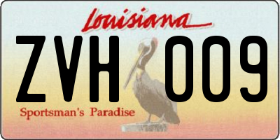 LA license plate ZVH009