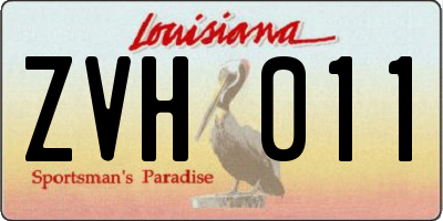 LA license plate ZVH011