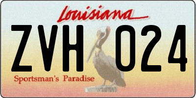 LA license plate ZVH024