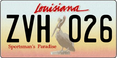 LA license plate ZVH026