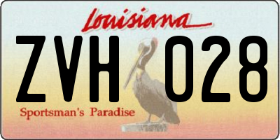 LA license plate ZVH028