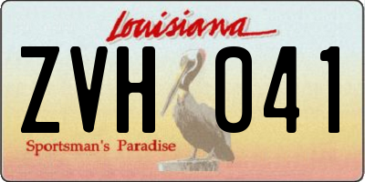 LA license plate ZVH041