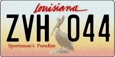 LA license plate ZVH044