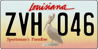 LA license plate ZVH046