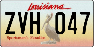 LA license plate ZVH047