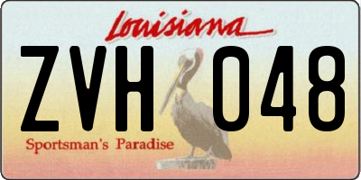 LA license plate ZVH048