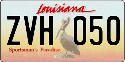 LA license plate ZVH050