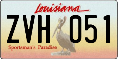 LA license plate ZVH051