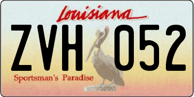 LA license plate ZVH052