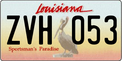 LA license plate ZVH053